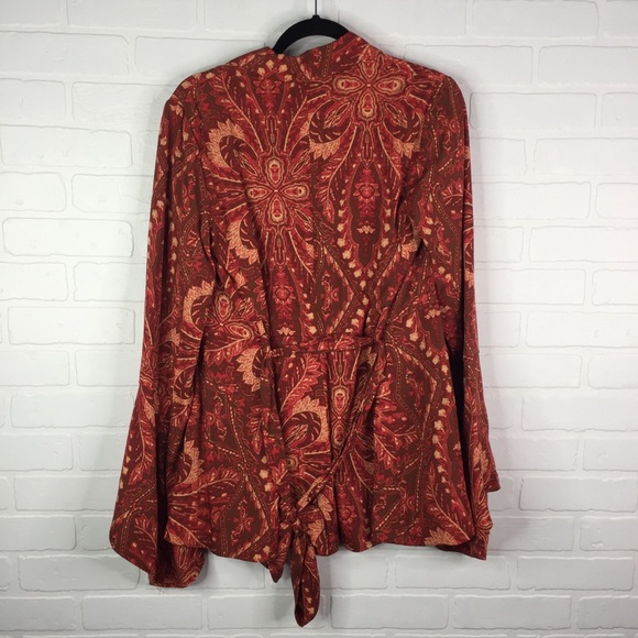 Free People Abigail Blazer Jacket Paisley Boho XS - Picture 5 of 11
